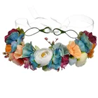 Hair Flower New Bride Wreath Hair Accessories Handmade Artificial Flower Headband Holiday Flower Wreath Headband
