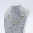 925 Sterling Silver Silver 18k Plated Necklace 925 Sterling Silver 18K Gold Plated 3 Moon And Star Necklace