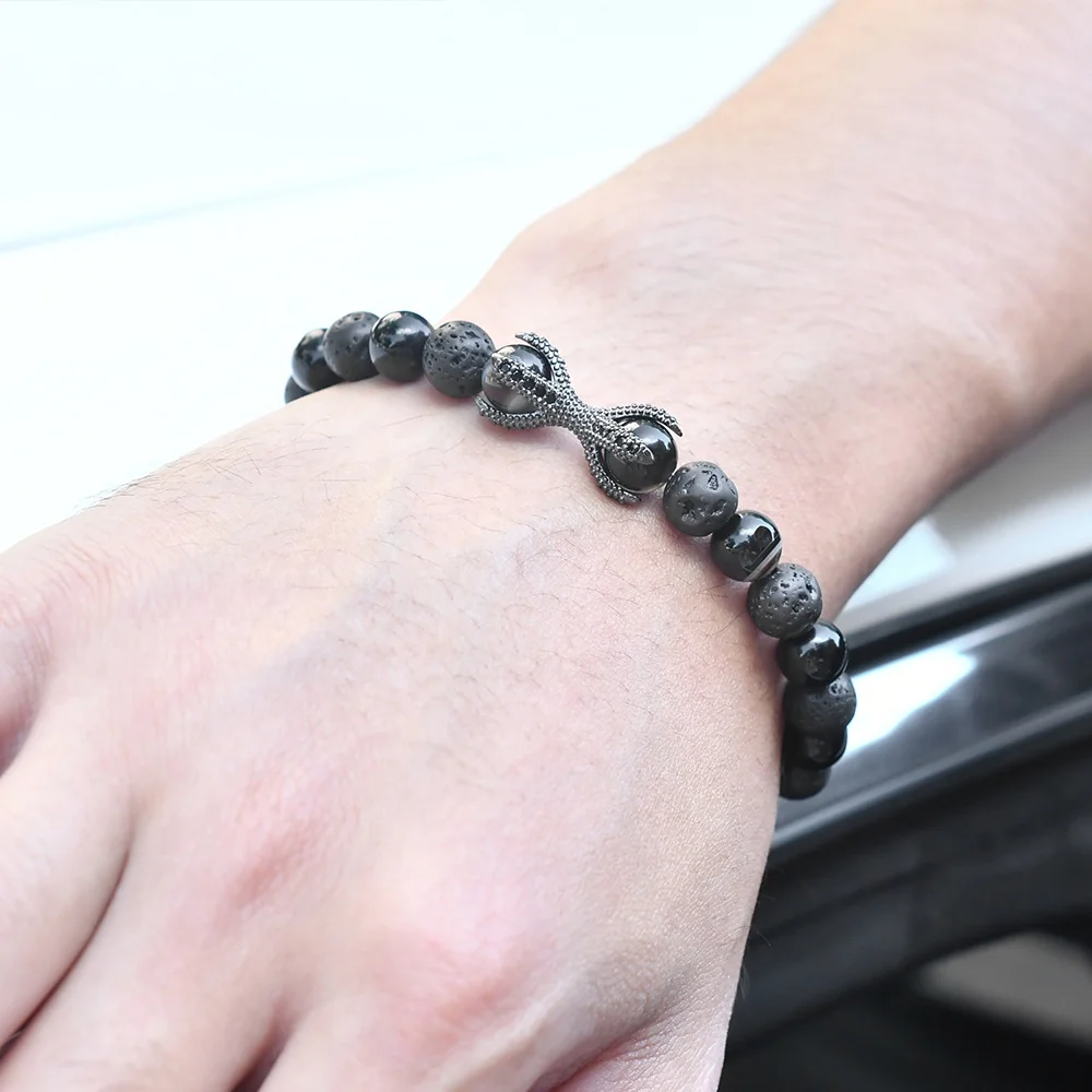 F372  Popular Design Charm  Pulsera Religiosa Crystal Bead De Acero Channel Gemstone Wholesale Healing bracelet