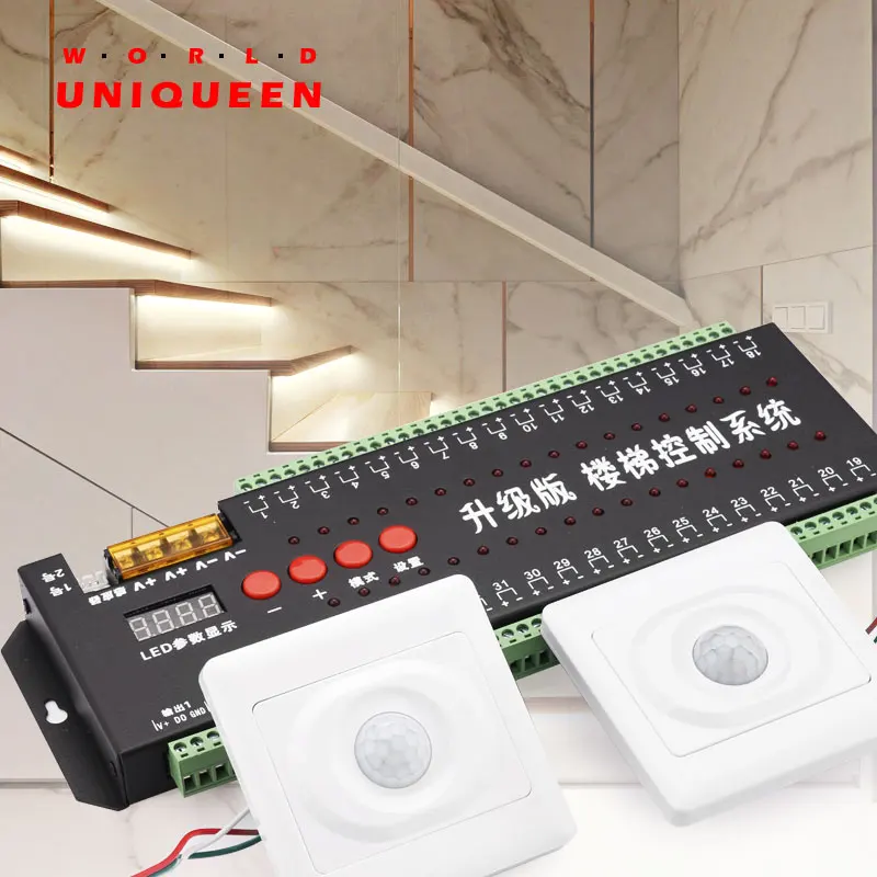 dc5v-24v 36ch人体传感器智能楼梯灯控制器支持800像素数字条自动控制