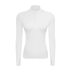 YIYI Half Zipper High Neck Comfortable Sports T-shirts Long Sleeves With Finger T-shirt Womens Yoga Wear Quick Dry Sport Jacket
