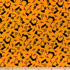 Printed Fabric Orange Halloween Printed Fabric Cats And Bats Haze Orange