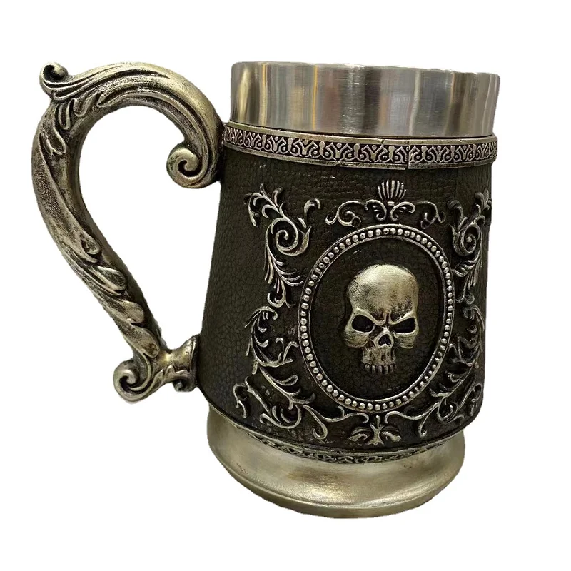 Creative Halloween Pub Decor Crafts Cup Bar Beer Mug Tea Coffee Cup Resin Stainless Steel Retro Mug