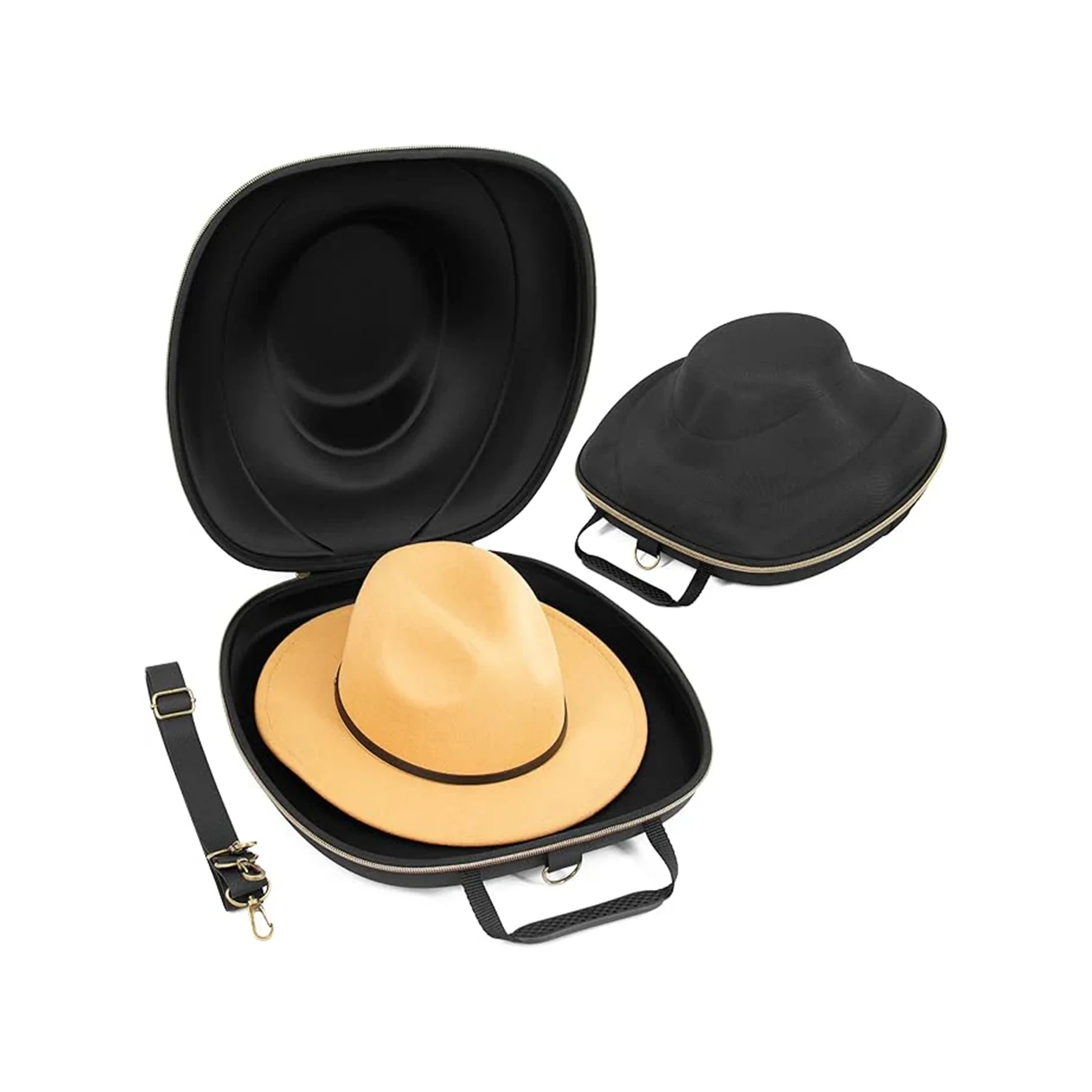 Custom Hard Hat Cap Cowboy Case Travel Bag Carrier Travel Hat Box Adjustable Shoulder Strap Cowboy Hat case factory