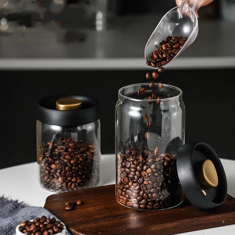 Vacuum sealed tank coffee bean storage tank Household multigrain food storage press-sealed jar wholesale