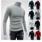 Sweater Mens Long Sleeve Plain High Collar Sweater Pullover Turtleneck Men