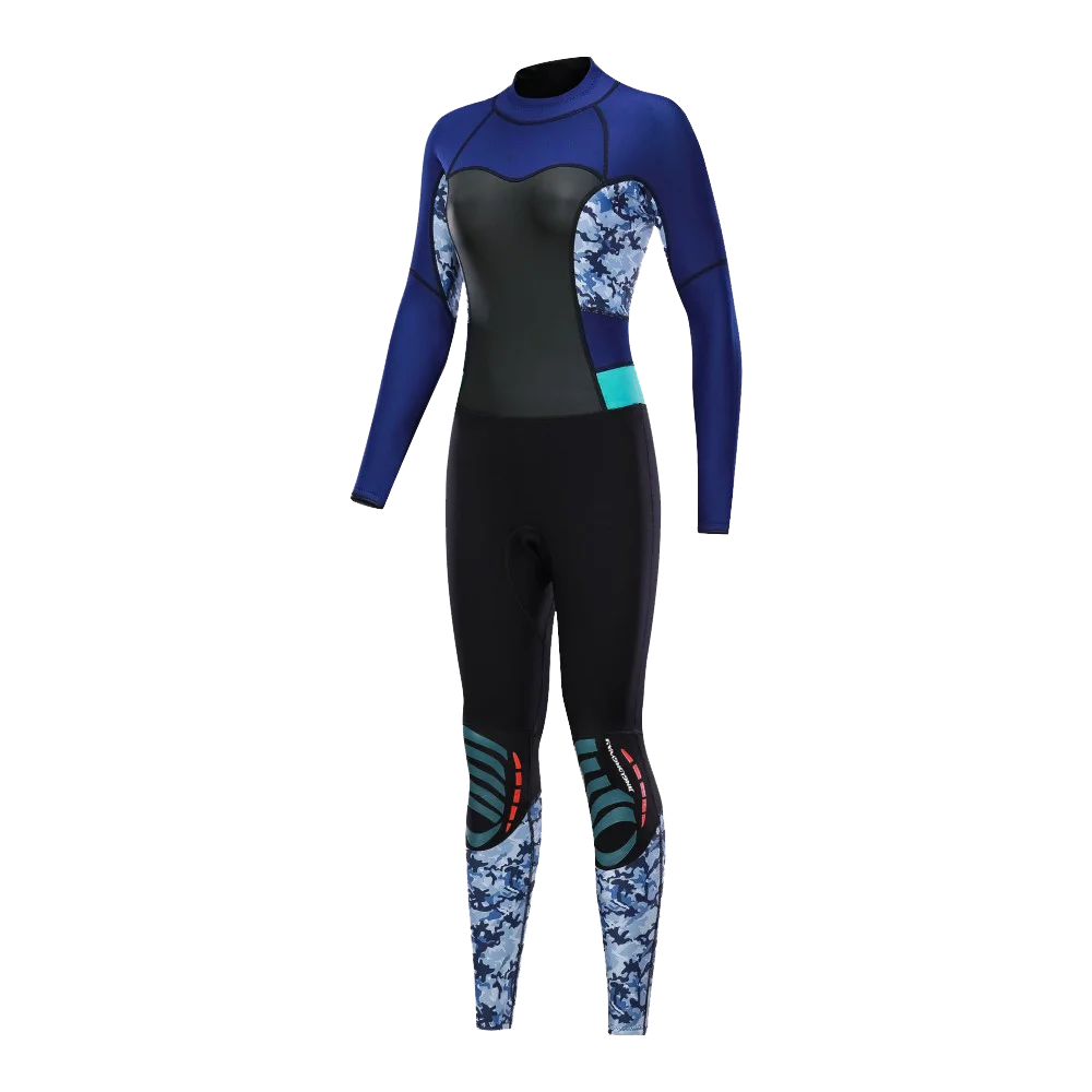 3 mm Neoprene Full Body UV Protection One-piece Long Sleeve Diving Wetsuit Back Zipper Swimsuit