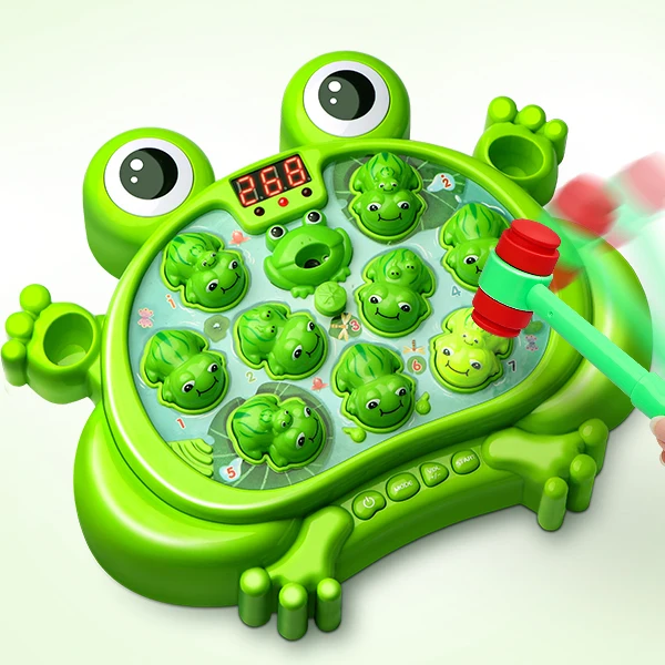 Frog Play Game Two Hammer With Lights And Music toy Interactive Whack a Frog Games for Kids