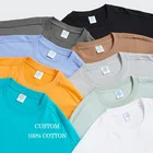 Unisex 100% Cotton Blank O-neck Solid Color Customed Logo Unisex Women Men's Summer T-shirts