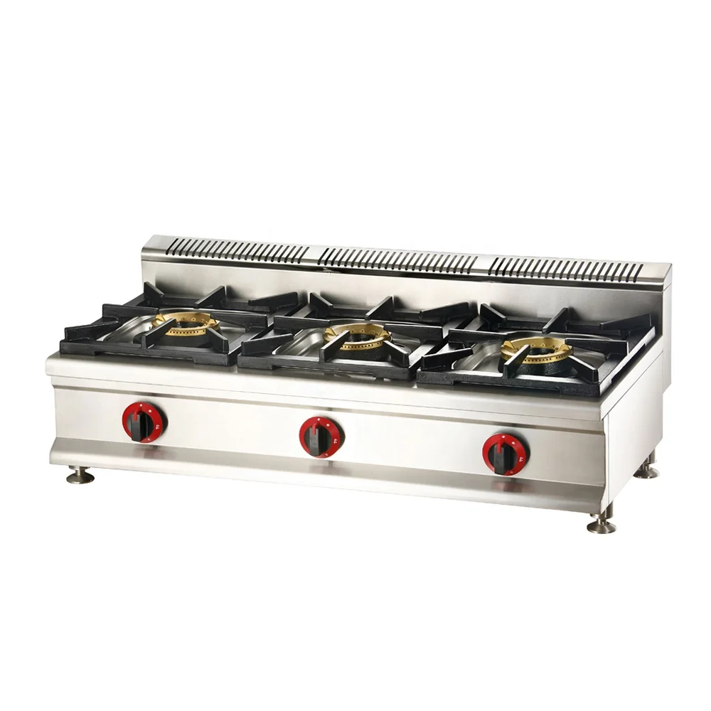 Commercial kitchen 4 burner freestanding gas stove with oven, industrial lpg burner cooker gas stove