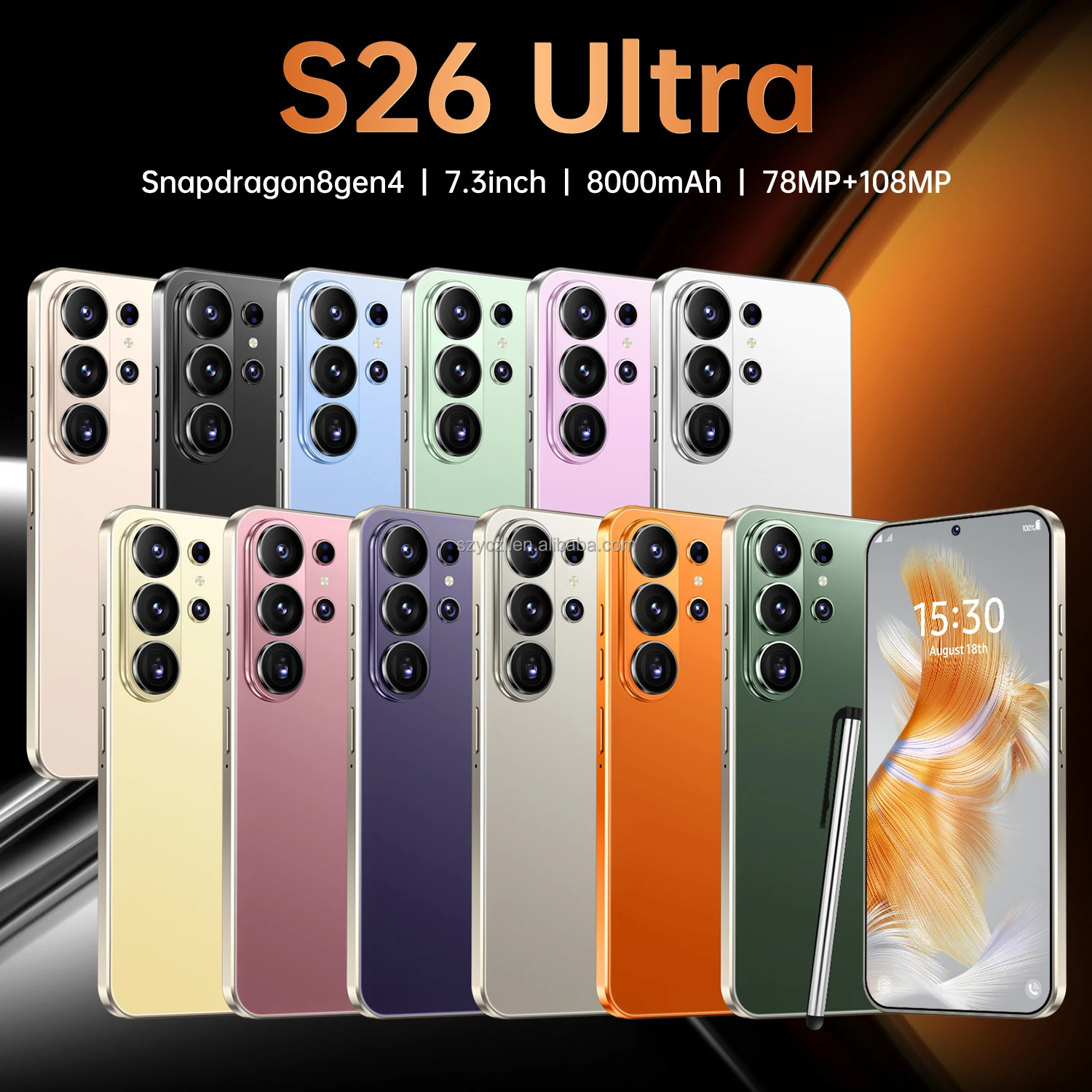S26 Ultra 7 pulgadas 16GB+1TB Smartphone original 5G HD con CPU Decacore desbloqueado Doble tarjeta Nuevo teléfono móvil