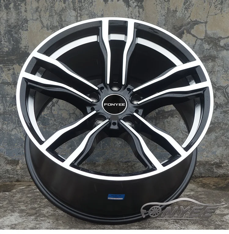 F80E209 Fonyee alloy wheel auto popular 22 inch 10/11j 5 holes 5X120 quality black machine face gun-grey car rim in stock