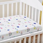 Cotton Crib Sheet 100 Cotton 100% 1000TC Cotton Travel Crib Carton Print Fitted Sheet For Toddler