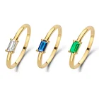 Gold Zircon Rings Zirconrings Gemnel Jewelry Fashion Brass 18k Gold Plated Green Zircon Band Rings