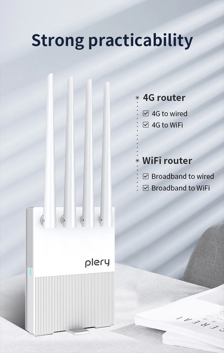 Customization Router Outdoor Mobile Wireless Rooter Wifi 4G Lte 300M High Gain 4G Lte Router for Plery R623