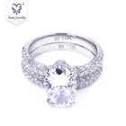 Diamond Jewelry Cvd Ring Tianyu Gems Oval Cvd Diamond 14K 18K Gold Jewelry Ring Sets