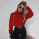 Winter Pullovers Autumn And Winter Turtleneck Knit Cropped Short Sweater Pullovers