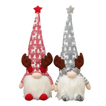 Santa Claus Glowing Gift Antlers Rudolph Faceless Plush Doll Doll Ornaments Children's Gifts christmas