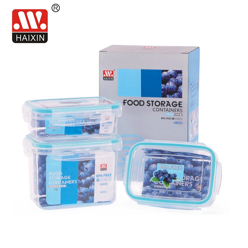 Locking Lid Microwavable Heat Saving Bento Lunch Airtight Box Set Vacuum Fridge food Storage Container Set 3PCS With Lid