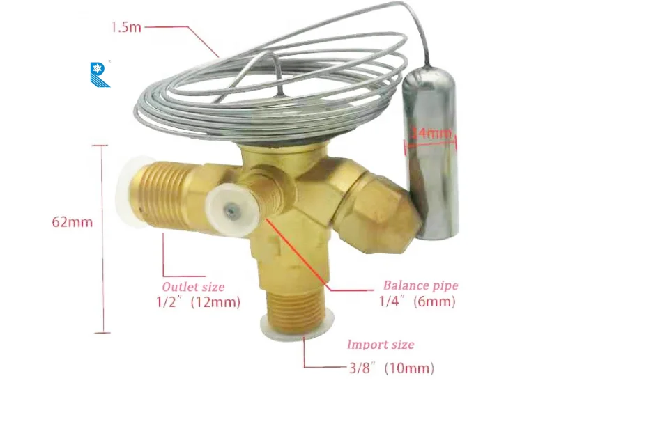 Automatic Thermostatic Expansion Valve, Brass, R404A - detail 4