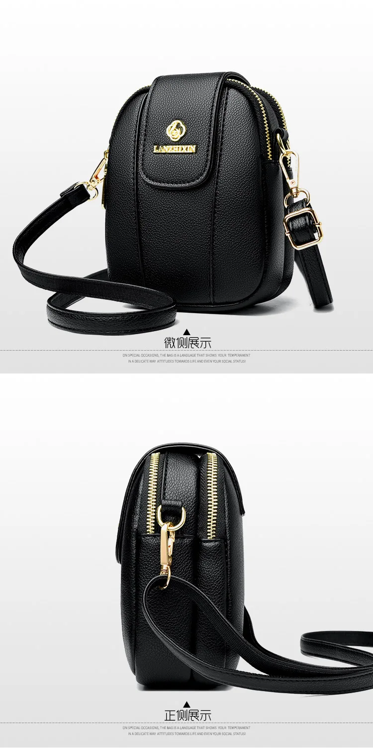 High Quality Luxury Small Handbag Pu Leather Messenger Crossbody Purse Mobile Phone Wallet Mini Ladies Shoulder Bags