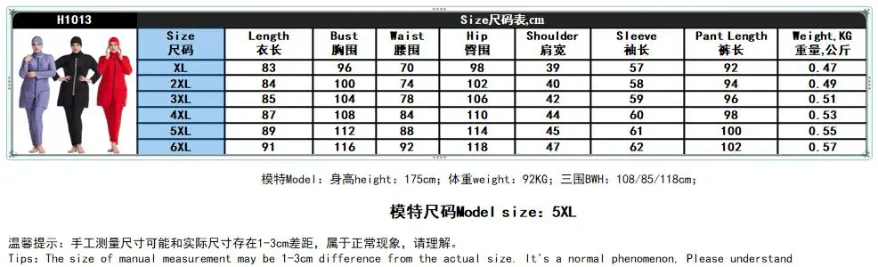 Middle East Islamic Muslim Plus size swimwear Hijab Full Cover Costume Fashion Solid Color Burkinis Swimsuit Bathing Suit For La