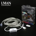 Rgb Custom Length 5M 10M 20M 110V 220V IP67 Waterproof Smd 5050 Dimmable Rgb Colorful Led Strip Light