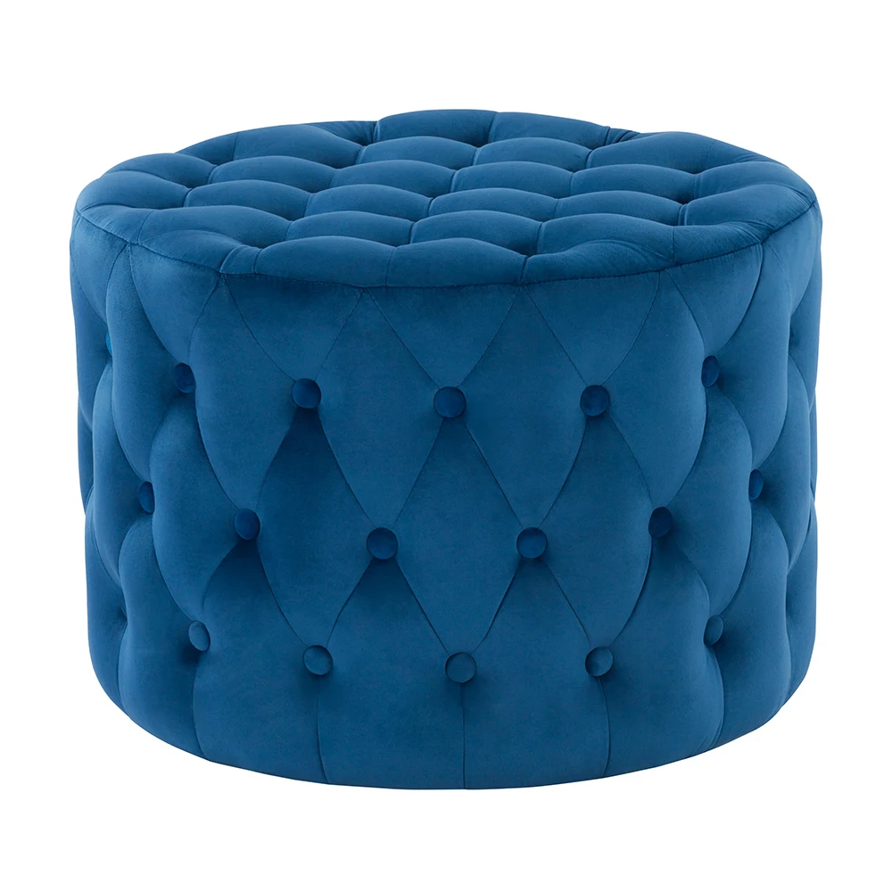 High quality customized color home sofa stool chair modern velvet round ottoman pouf