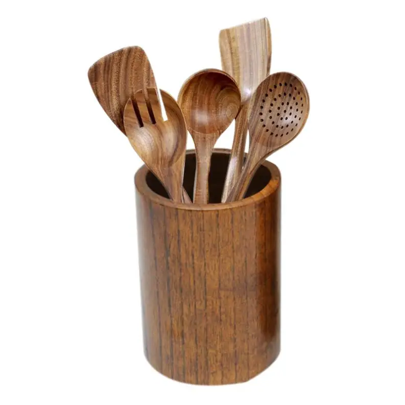High Quality Golden Supplier Kitchen Gadgets Tools Cooking Accessories acacia wood utensils set