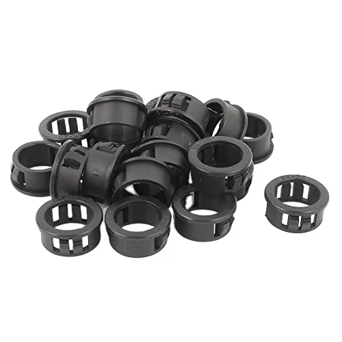 100 Snap-In Expandable Locking Plastic Grommets Fits 3/4" Opening Black Nylon 