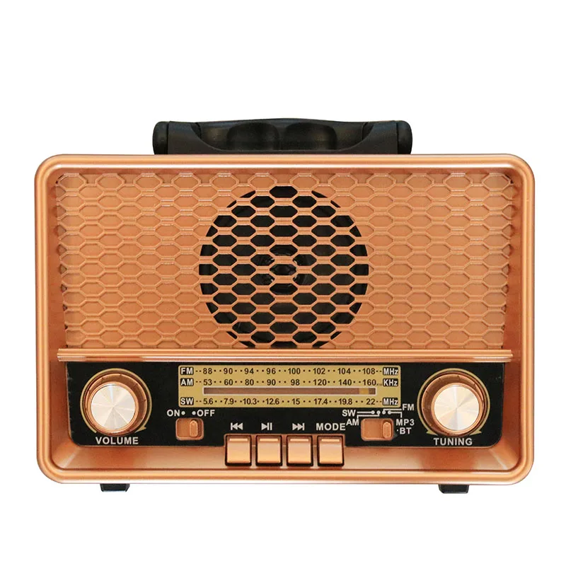 R-7199 Retro good quality multi bands  wooden style rechargeable radio with wireless link, usb mp3  player solar  and lamp slot