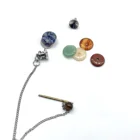 Point Pendulum 7 Chakra Reiki Natural Gemstone Pendulum Various Crystal Healing Point Pendant For Gift