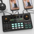 Card Audio MANOCASTER Lite Live Sound Card Audio Interface Sound Card Adjustable Audio Mixer