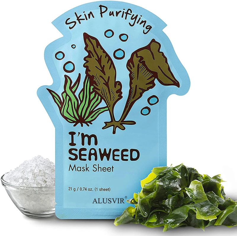 Private Label Organic Natural Cosmetics Collagen Facial Mask Sheet Seaweed Moisturizing Hydrating Face Sheet Mask