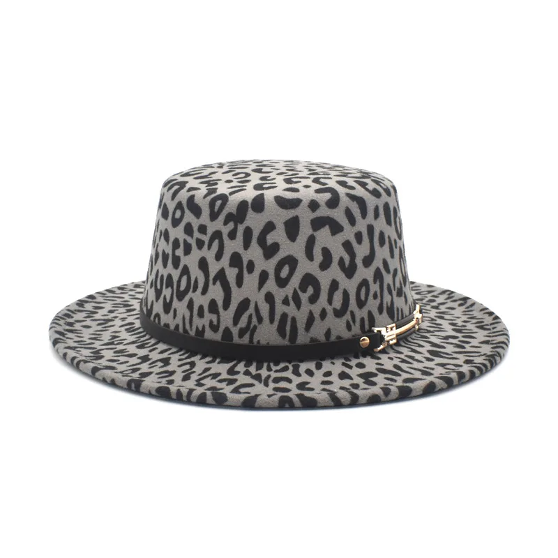 Factory Wholesale Leopard Women Men Belt Buckle Fedora Hat