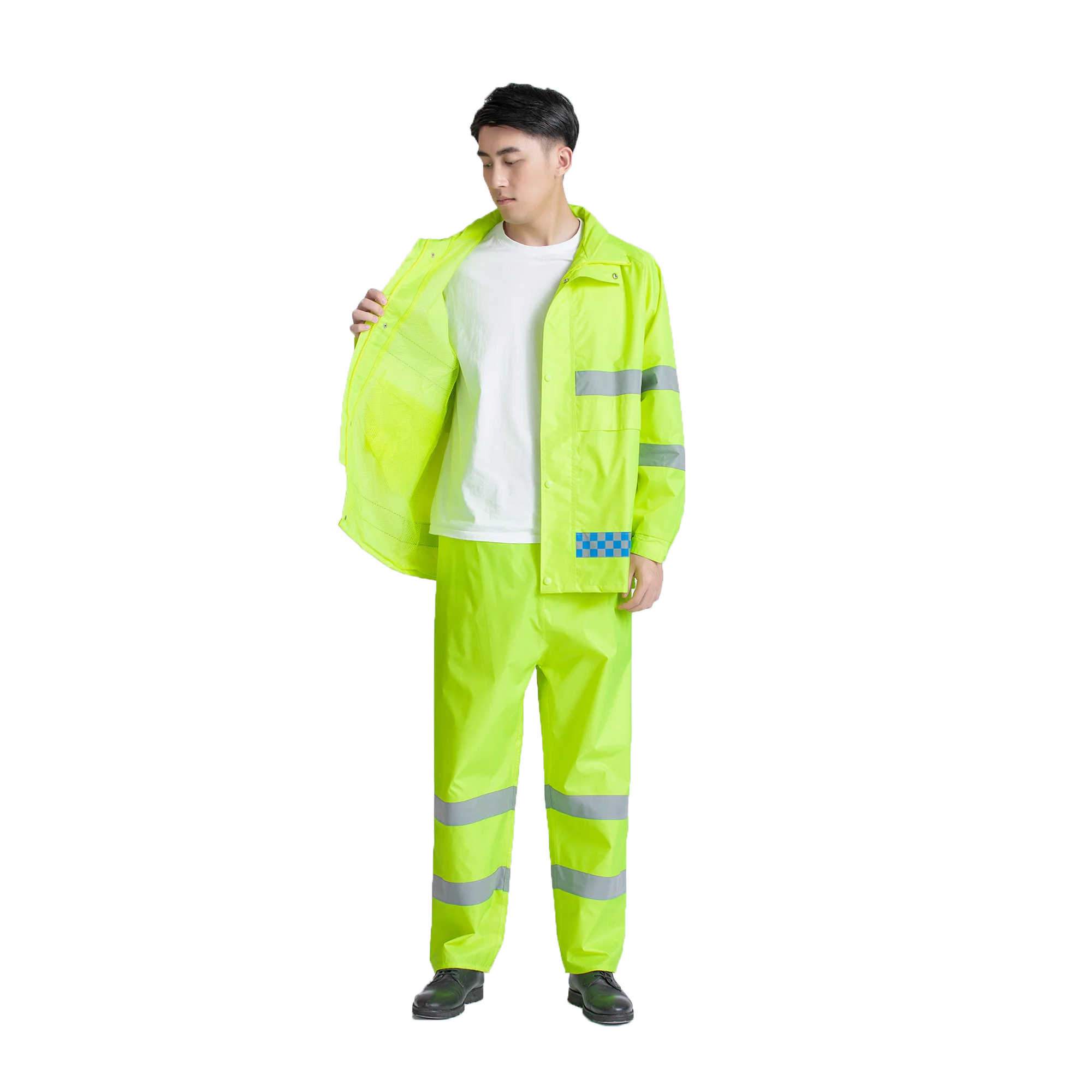 Reflective Tape Safety Raincoat 