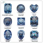 Loose Bocarman Color Diamond Round Heart Pear Cushion Asscher Oval Emeralds Radine Square Loose Dark Blue Moissanite