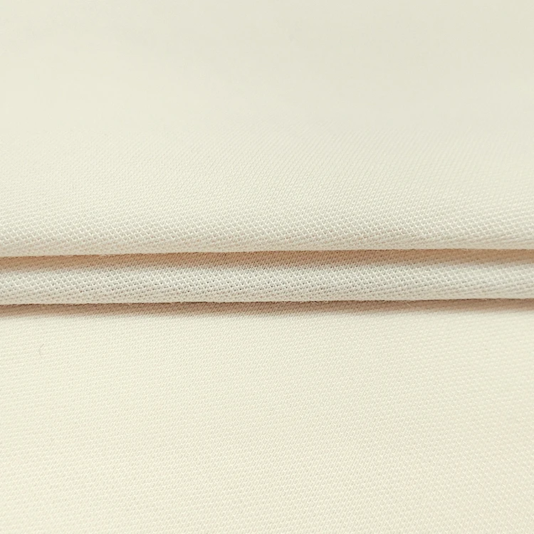 Plain Dyed Knitted Fabric Bamboo Cotton Spandex Material Pique Fabric for Business Casual Polo Shirt manufacture