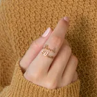 Letter Rings Ring Block Letter Personalized Adjustable Rings Stainless Steel Custom Name Ring Stainless Steel