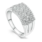 Setting Jewellery Silver Rhinestone Pave Setting Finger Alloy Ring Jewellery Silver Color