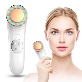 Home Use 5 in 1 Multifunctional Light Skin Care Device Microcurrent Ion Heat Lift Firming Face Massage Beauty Equipment