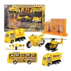Plastic Set Children Plastic Gift Box Set With Car Toy Engineering Fire Fighting Military Toy