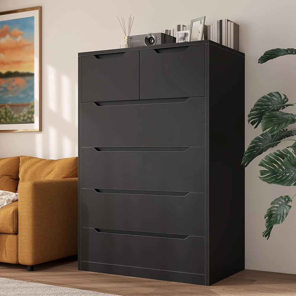 product 6 drawer dresser for bedroom tall black chest of drawers for bedroom hallway modern bedroom furniture-3