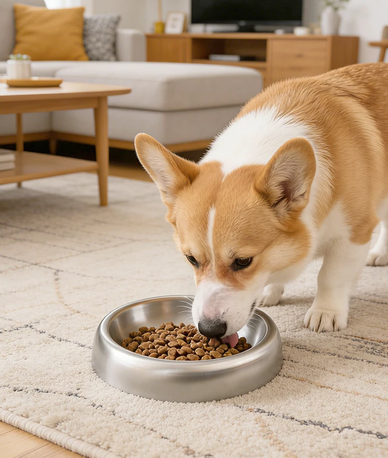 Hot High Quality 304 Stainless Steel Pet Bowl Anti Tipping Design Easy to Clean Food and Water Feeder for Dog Cat Pet Products manufacture