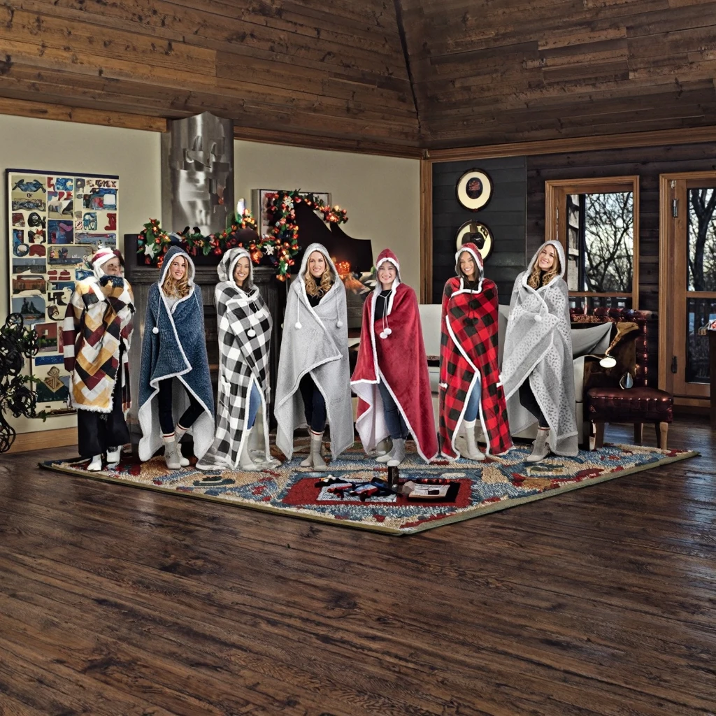 Quilted Christmas Character-Designed Wearable Blanket for Adults Kids Women Men Moms for All