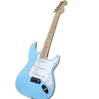 St Huiyuan Blue ST Electric Guitar With Maple Fingerboard Tremolo Bridge Chrome Hardware
