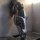 Stainless Sculpture Decorative Wall Stainless Steel Horse Statue Metal Horse Head Sculpture