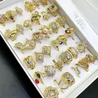Ring Wholesale Delicate Exaggerated Big 14 K Gold Ring Cheap Hybrid Luxury Bulk Ring Lote Anillos