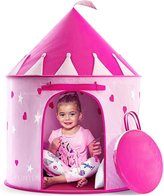 Hot Deals Children Princess Castle Play Tent  Foldable Pop Up Girl Pink Play Tent/House Toy For Indoor and Outdoor Use