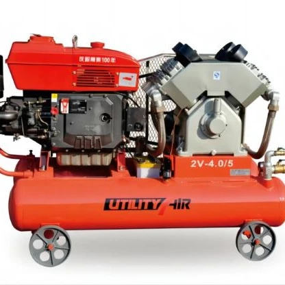 Hongwuhuan  2V4.0/5  China manufacturer diesel piston air compressor  5bar mining portable small air compressor